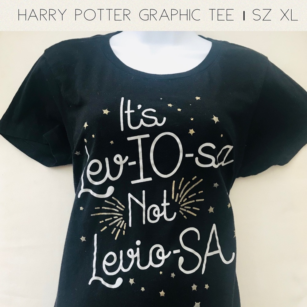 Harry Potter Graphic Tee T-Shirt in Black Sz XL